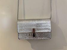 Damen-umhängetasche, Abendtasche Kunstleder H&M Silber Optik