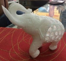 5 Zoll weißer Marmor Elefant