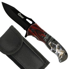 Taschenmesser Motiv Wolf