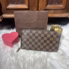 Louis Vuitton Damier Ebene lange Organizer-Geldbörse mit Reißverschluss Original