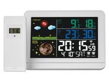 LIVARNO Funk Wetterstation Farbdisplay 100m Reichweite Innen & Außentemperatur