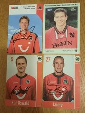 4 Autogramme Hannover 96 (Tarnat, Kreuz, Jaime, Oswald) Fußball Autogrammkarten