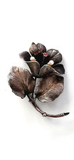 JUGENDSTIL ° SILBER BROSCHE ° 835 / ooo ° Perlen / Rubin ° Antikschmuck °