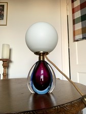 Murano Glas Tischlampe Vintage