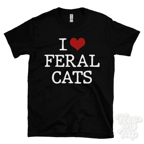 Love feral cats shirt - feral, herz