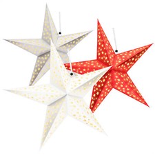 3x Leuchtstern in 3D mit LEDs