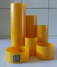 Vintage 1970er, Stifteköcher, Stifthalter, Penrex Swiss, LG Landesgirokasse gelb