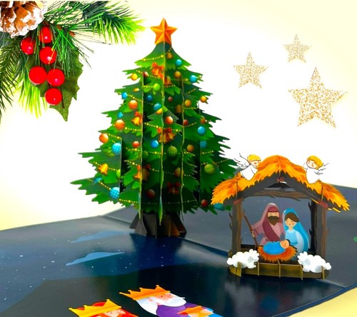 Pop weihnachtskarte - up,