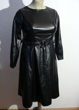 Leder Imitat Kleid Schwarz