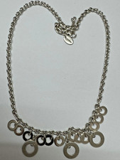 Collier aus 925/1000er Silber kette mit Mehrere Runde Anhänger Kreis-Anhänger