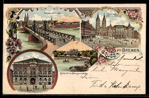 Lithographie bremen meierei - lithographie, bremen,