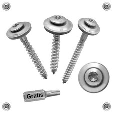 Spenglerschrauben Torx A2 Edelstahl EPDM Dichtscheibe 15mm V2A 4,5 x 20–120 mm