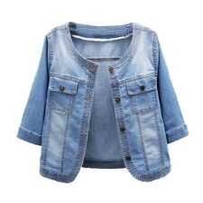 Damen Denim Strickjacke Mantel