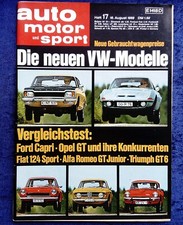 AMS, Auto Motor Sport Nr. 17/1969 Ford Capri, Opel GT, Alfa GTJ, Triumph GT6