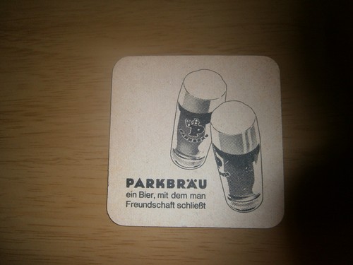 Vintage bierdeckel parkbrau - bierdeckel, "parkbrau"