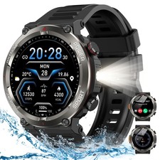 Militär Smartwatch Herren mit Bluetooth-Anrufe 5ATM Wasserdicht 960mAhFitnessuhr