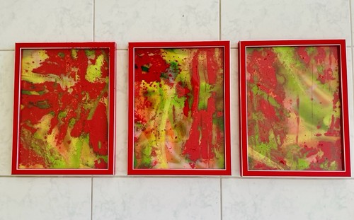 Abstraktes triptychon - abstraktes, –