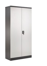 Metallschrankschrankschrank schwarz/grau 2 Türen Abriegelung Büro Garage 4 Regal 180 cm