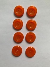 8 Knöpfe 2cm orange glänzend Jacke  Strickjacke Bluse Plastik DDR 