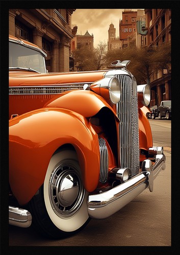 Lebendiger oldtimer gerahmtes - lebendiger,