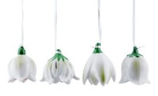 Blumen Glocke Schneeglöckchen Porzellan weiß 4 x 4 x 4,5 cm 4 Stück Deko Hänger