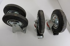 "Transportrollen" 2 Lenkrollen 2 Bockrollen Vollgummi Schwerlastrollen gebraucht