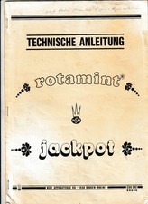 Spielanleitung Schaltplan Geldspielautomat Rotamint Jackpot 1979