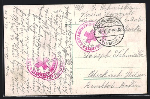 Ansichtskarte lazarettstempel - ansichtskarte,
