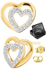 Ohrringe 925 Silber Herz gold