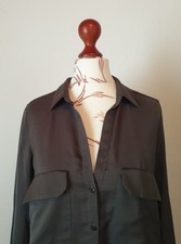 ZARA Satinbluse Grau Mit Ärmeln Zum Hochkrempeln Gr. 38