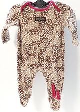 Strampler Neugeborene Baby Kleidung Jumpsuit braun rosa weiß Gr. 0 - 3 M