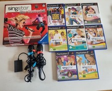 PS2 Singstar Paket mit 2 Mikrofonen 8 Spielen Setpreis Mit Passendem Brettspiel