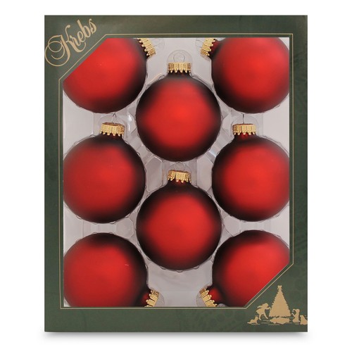Weihnachtskugeln rot matt - , 8