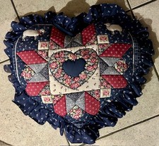 Herz-Kissen Landhausstil Patchwork-Stil  Dekokissen