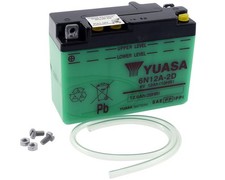 Batterie 6V12Ah YUASA 6N12A2D ohne Säurepack kompatibel für Honda CB125 B6 CA175
