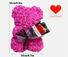 25cm Rosenbär Rosen Valentinstag Geschenk Blumen Herz Set Teddybär Bär Schaum