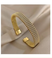 Damen Armband Armreif Modeschmuck aus Edelstahl  Gold
