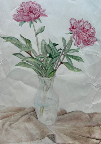 Aquarell stillleben mit blumen - aquarell,