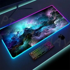 RGB Bunte LED Beleuchtung Gaming Matte Spiele XXL Mouse Pad planet für PC