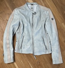 Hellblaue Lederjacke Damen mit