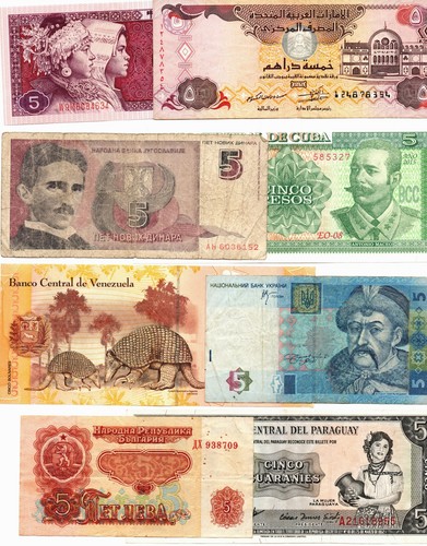 Banknoten mit 5er - banknoten,