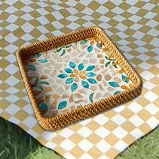 Rattan-Serviertablett