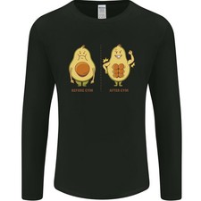 Avocado Fitness Lustig Fitnesstraining Gesundes Herren Langarm T-Shirt