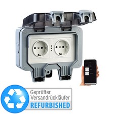 Outdoor-WLAN-Aufputz-Doppelsteckdose, Sprachbefehl, Versandrückläufer