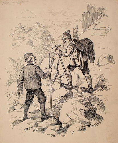 Karikatur humor bergwanderer - humor,