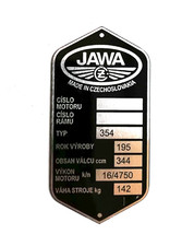 Rahmenplakette Typenschild