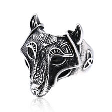 Wolf Ring Edelstahl Stainless Steel Schmuck Viking Wikinger Hochwertig Biker NEU
