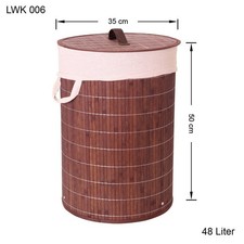 Bambus Wäschekorb Wäsche box Wäschetruhe Wäschesammler Leinen Kleidersack LWK006