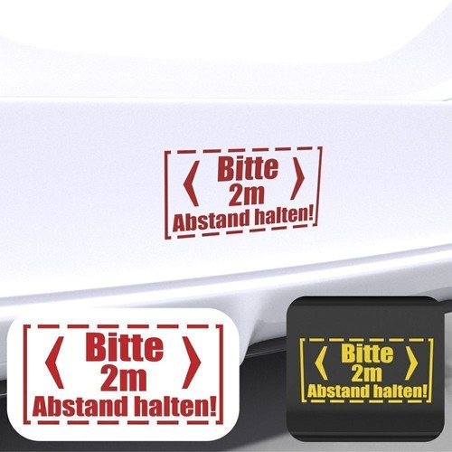 Abstand aufkleber fahrzeug - 2m,