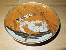 SKS DESIGN Teller MESSING emailliert Libelle Ø 19 cm Handarbeit 60er Jahre